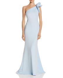 AQUA One-Shoulder Scuba Gown x at Bloomingdales